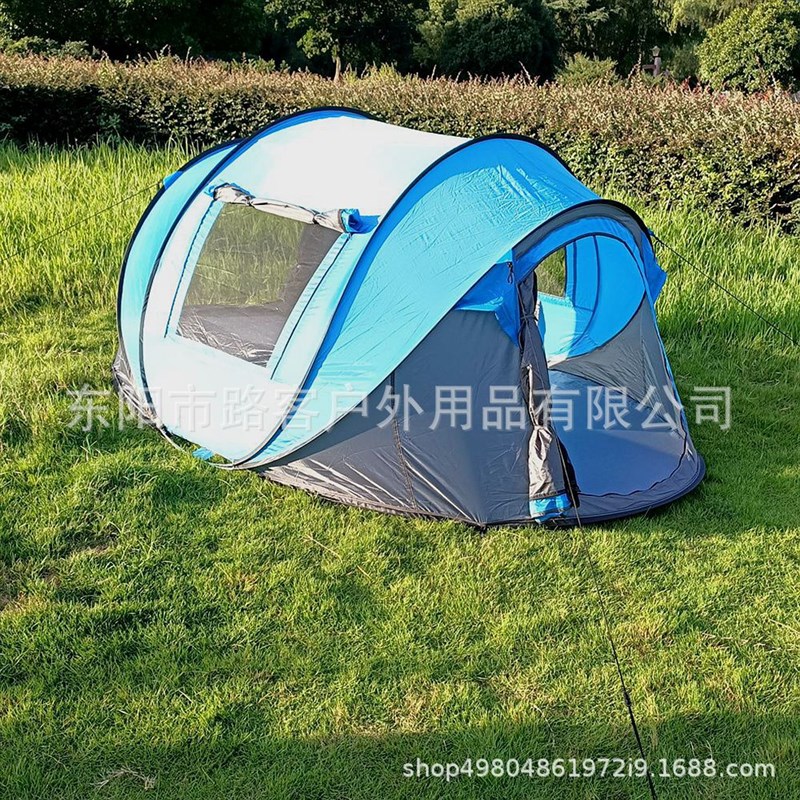 户外全自动室内帐篷1秒速开抛帐3-4人沙滩5-8人野营现货工厂