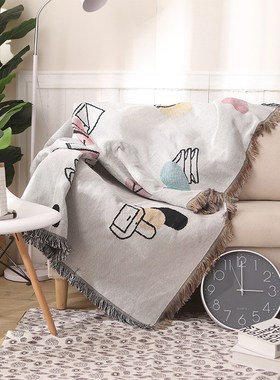 时尚小清新新款朝夕针织毯沙发毯舒适防滑盖毯现货