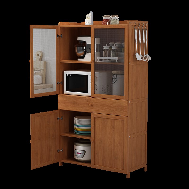 R^碗柜农村家用橱柜厨房餐边柜透气纱窗储物柜柜子置物架木厨柜菜