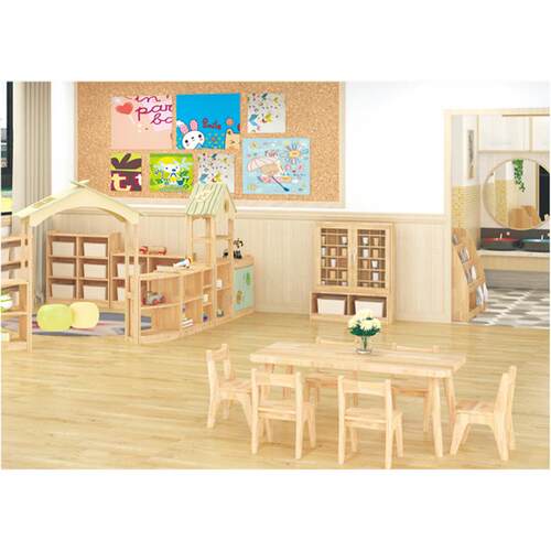 YEC-2517厂家直销新款幼儿园木质小床 简约实木幼儿园午睡床