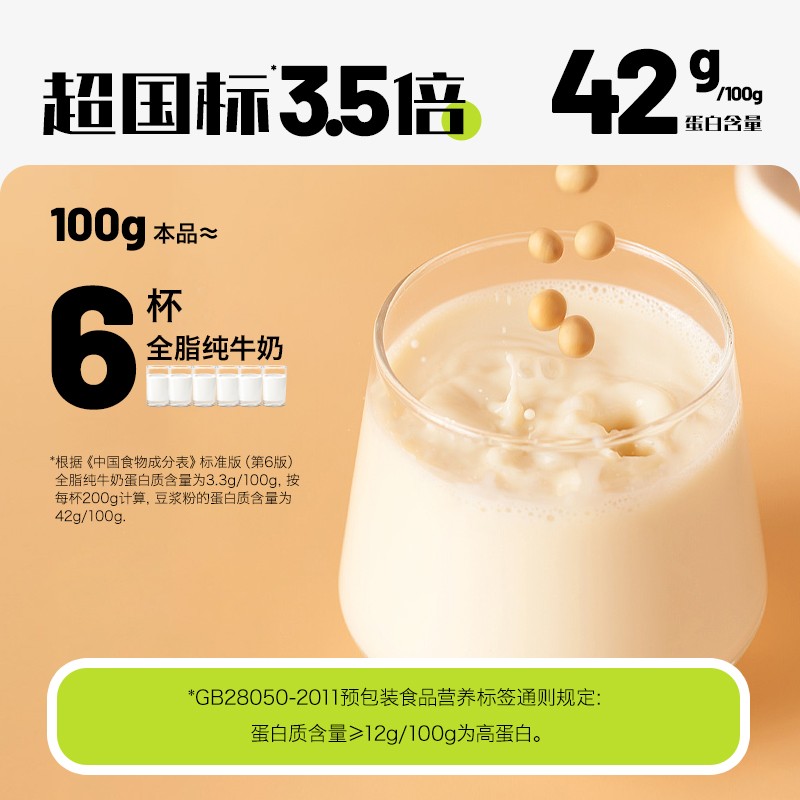 【粉丝专享】北大荒黄豆浆高蛋白黑豆原味营早餐营冲饮不甜260g