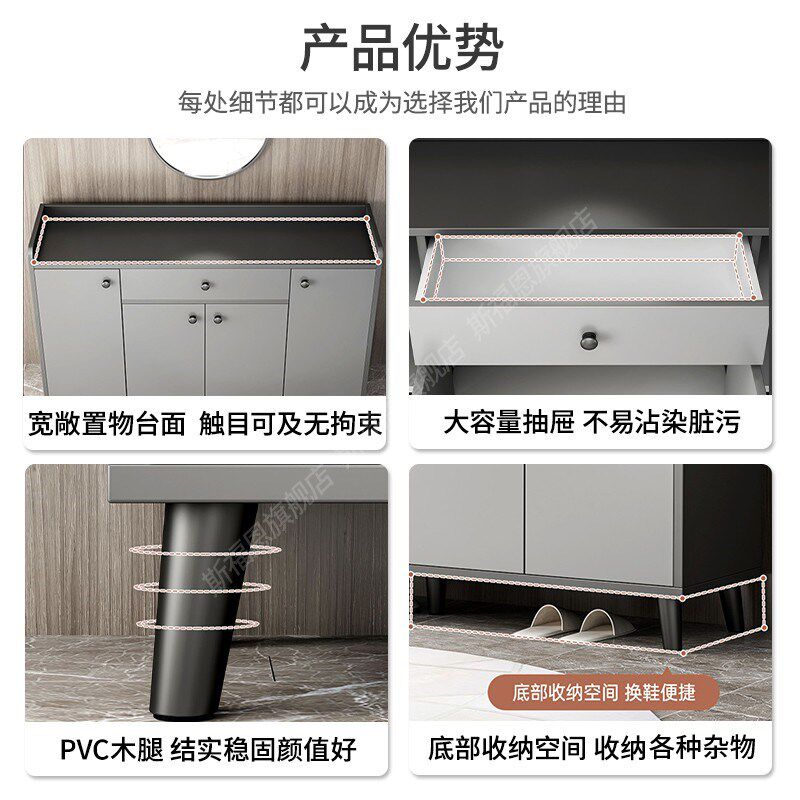 储物柜餐边柜柜子客厅厨房置物柜茶水柜家用橱柜餐柜碗柜现代简约