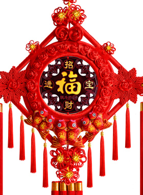 中国结过年福字挂件客厅装饰电视背景墙两边对联小挂饰入户门