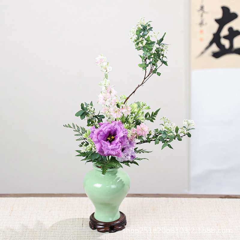 剑山中式花瓶美人肩插花器皿中华花艺日式禅意花器花道花盆摆件