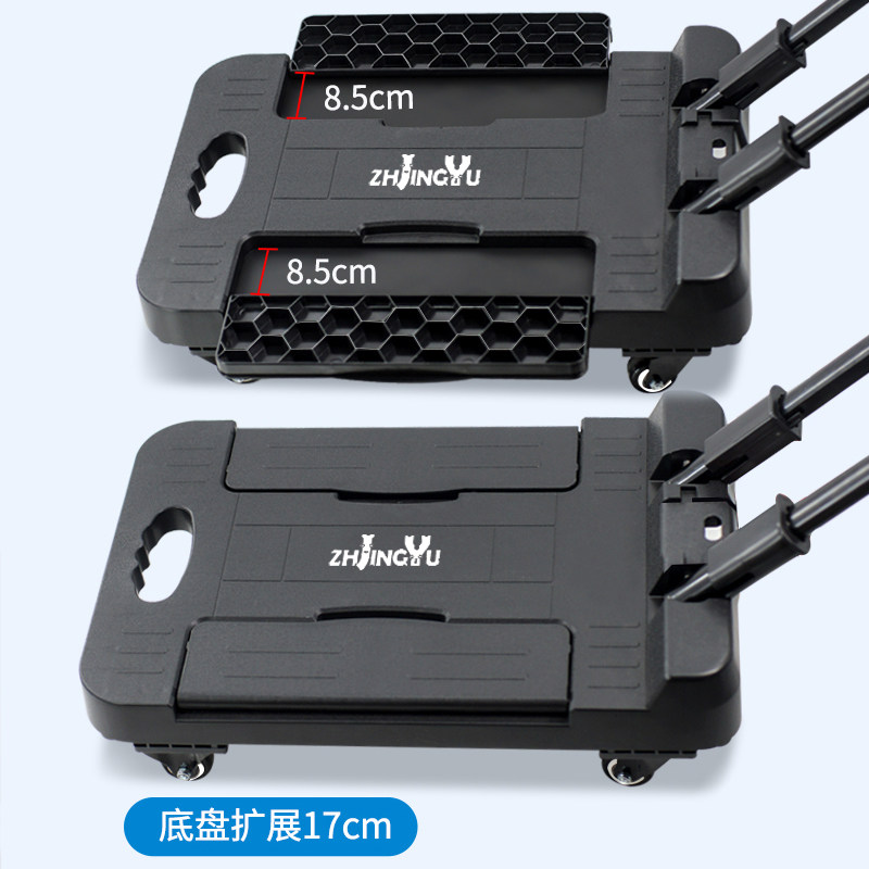 便携式手推车可折叠平板车多功能搬货专用加宽底板万向轮拉货推车