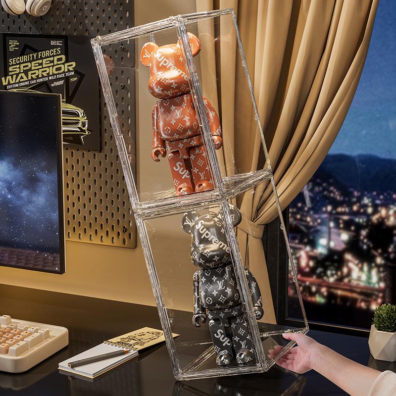 超大手办展示盒透明防尘收纳盒积木乐玩具高达模型亚克汽车展示柜