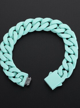 不锈钢彩色e烤漆古巴手链男不掉色高级感钛钢手串嘻哈男款首饰