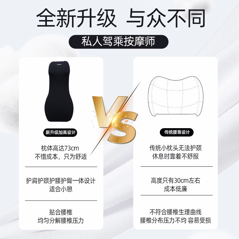 汽车腰靠头枕连体记忆p棉坐垫车载靠枕车用护腰司机座椅增高垫单