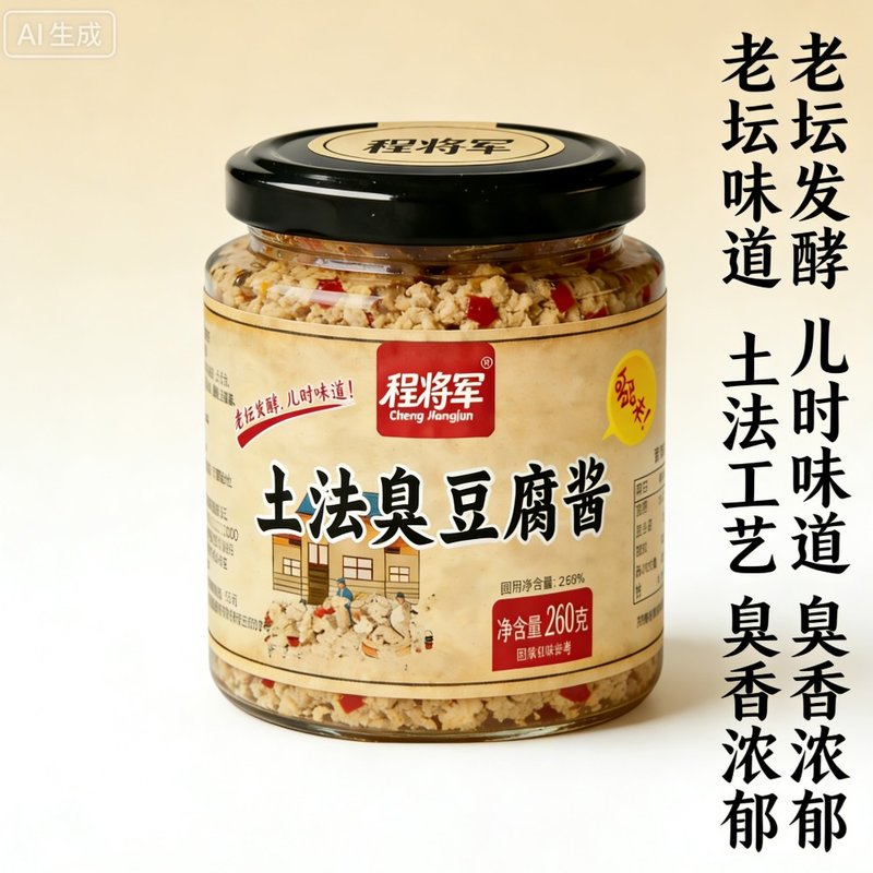 程将军古法减盐臭豆腐乳下饭菜拌饭正宗河南安徽特产家乡美食香辣