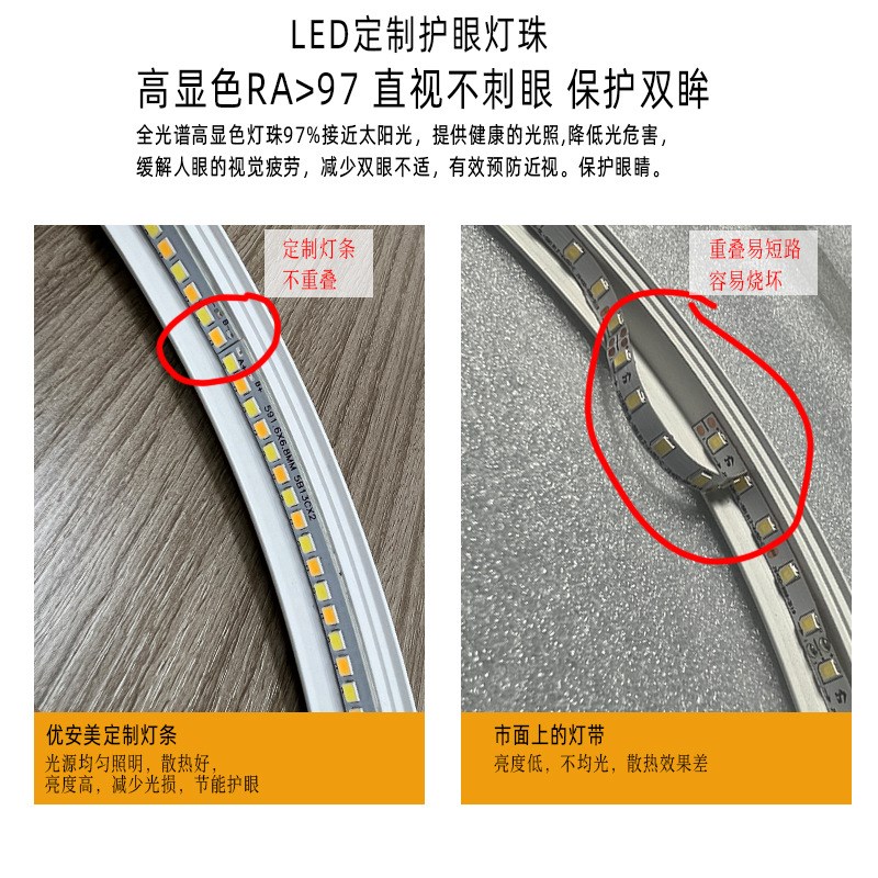 学校led教室h护眼灯 无频闪97高显指书房客厅全光谱儿童卧室吸顶