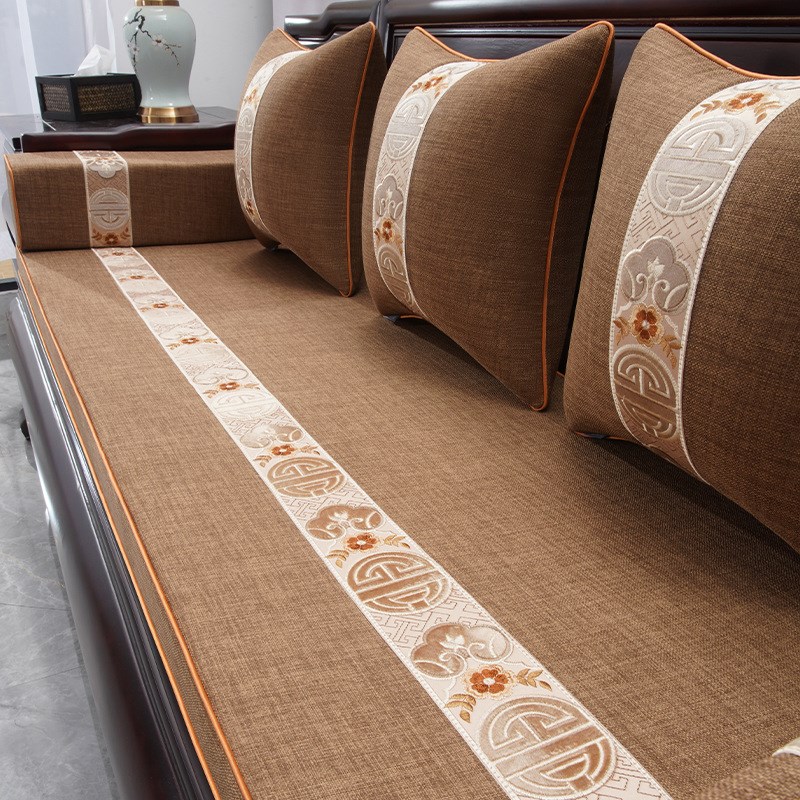 中式红木沙发坐垫四季通用套罩防滑实木罗汉O床沙发垫海绵垫子座