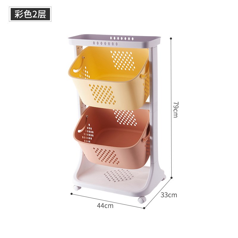 厨房蔬菜a水果收纳筐收纳架塑料特大号家用客厅多层带轮置物架