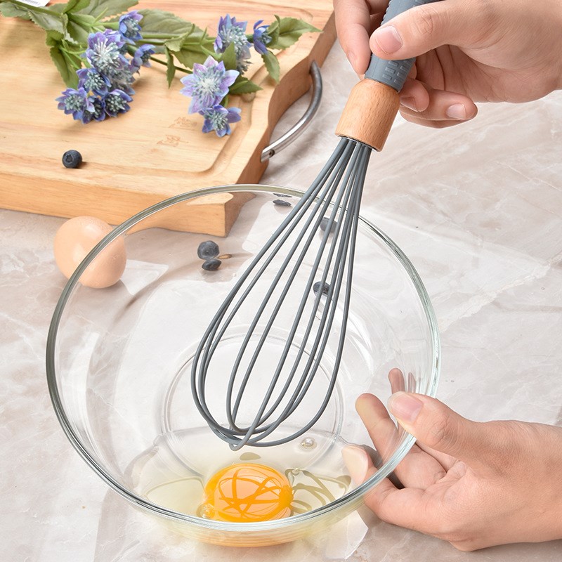 直供硅胶厨具6件套厨房榉木烹饪铲勺套装X烘培厨房用具