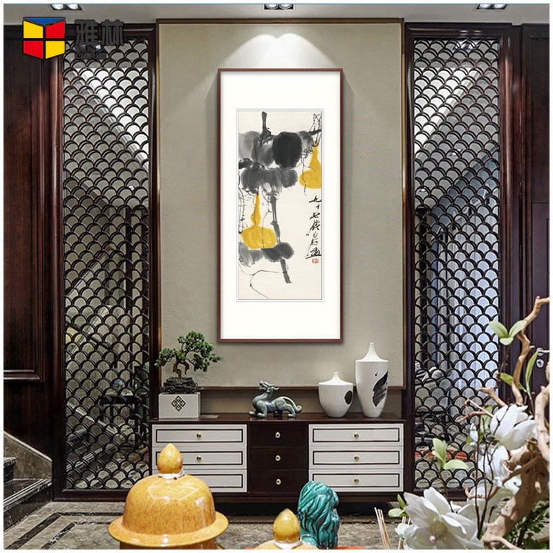 字画酒店c配画复制装裱书画礼品仿古字画名家齐白石福禄双全花鸟