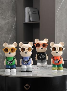 暴力熊酒柜装饰品摆件艺术玄关客厅书架电视柜红酒架轻奢高档家居