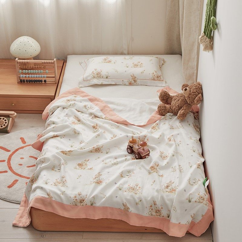 A类竹纤维纱布毯新生儿毛巾盖毯幼儿园儿童空调毯婴儿小浴巾