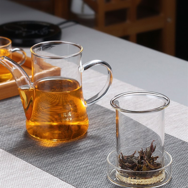 加厚玻璃泡茶壶过滤冲茶器红茶泡绿茶办公室功夫茶具小号