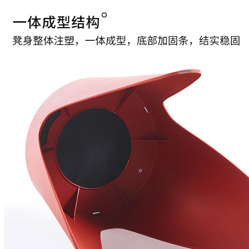 塑料凳子加厚家用可叠放餐桌板凳软包餐椅圆凳子简约结实高凳椅子