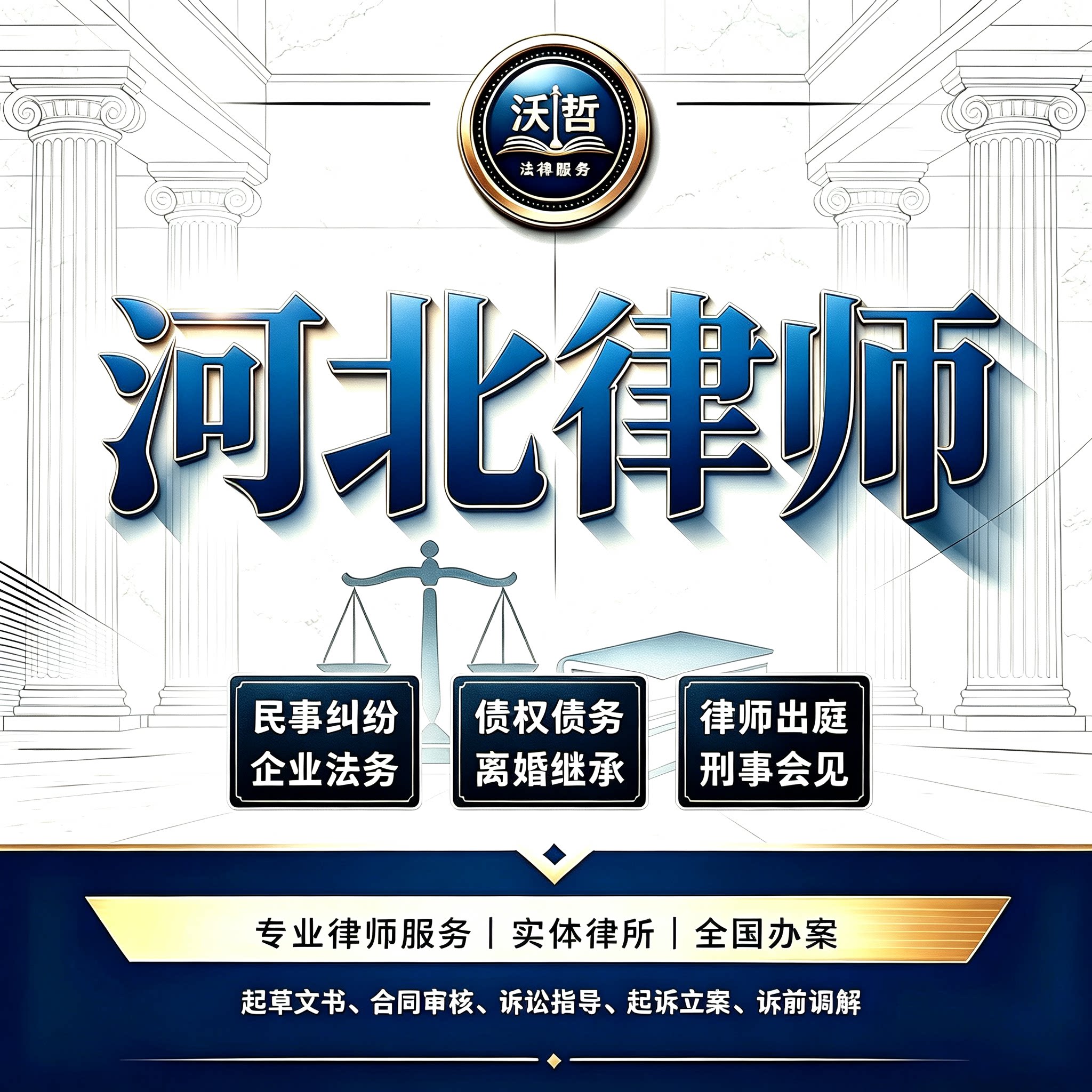 河北律师法律咨询离婚继承劳动仲裁合同起诉刑事取保候审会见代理