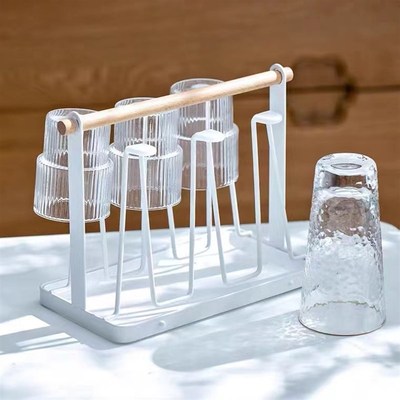 日派创意铁艺水i杯杯架置物架沥水挂架子收纳架客厅茶杯玻璃杯子