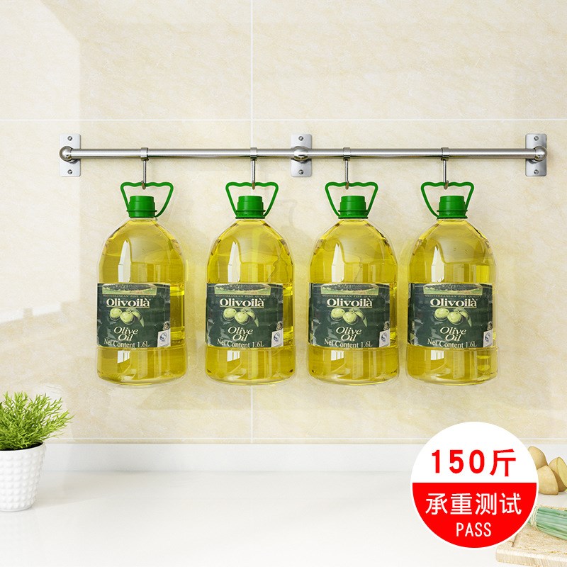 不锈钢厨房用品置物架挂件壁挂厨C具免打孔圆管管座筷子刀铲挂钩