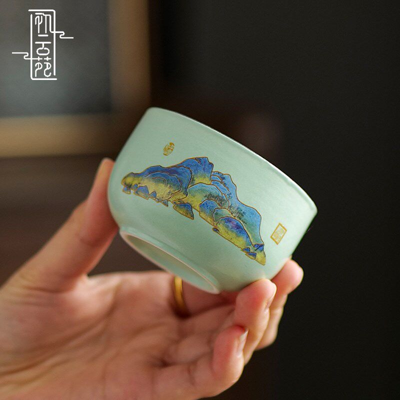 茶杯品茗杯套装陶瓷主人单杯节日送长辈茶盏公司年会活动礼物定制