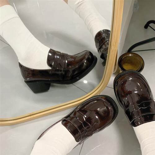 全款预【小c奈川】烦鼠啦制服鞋基础款学院方圆头百搭中跟jk小皮