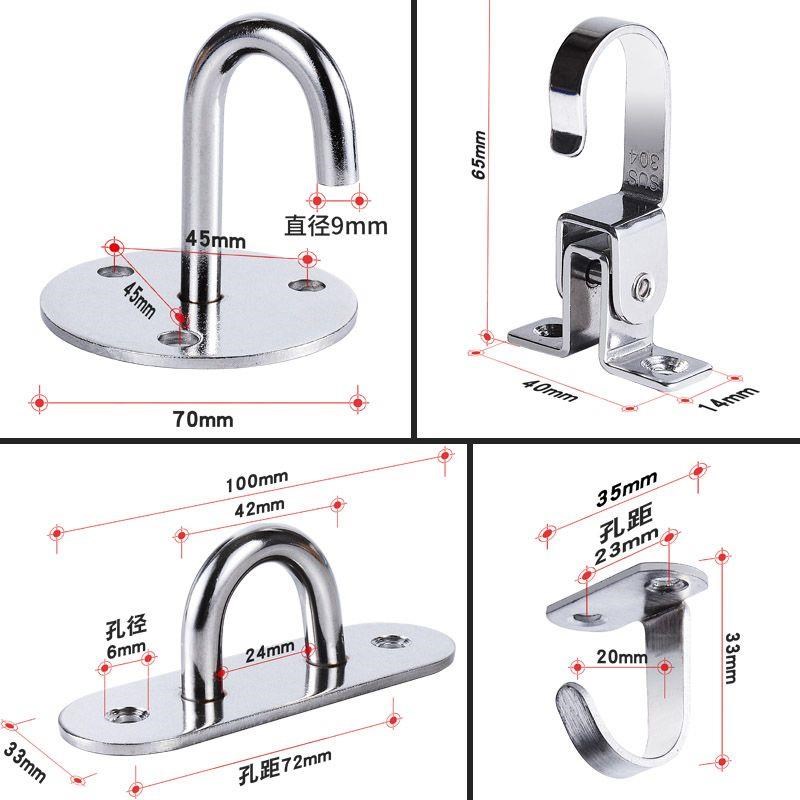 膨胀挂勾自攻螺丝小号钉子不锈钢顶装吊钩墙顶部承重环形挂钩顶钩