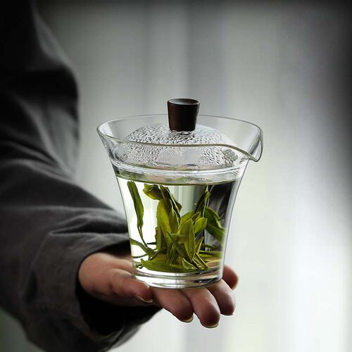 玻璃盖碗泡绿茶专用茶具透明x泡茶碗功夫茶具单个不烫手泡茶杯