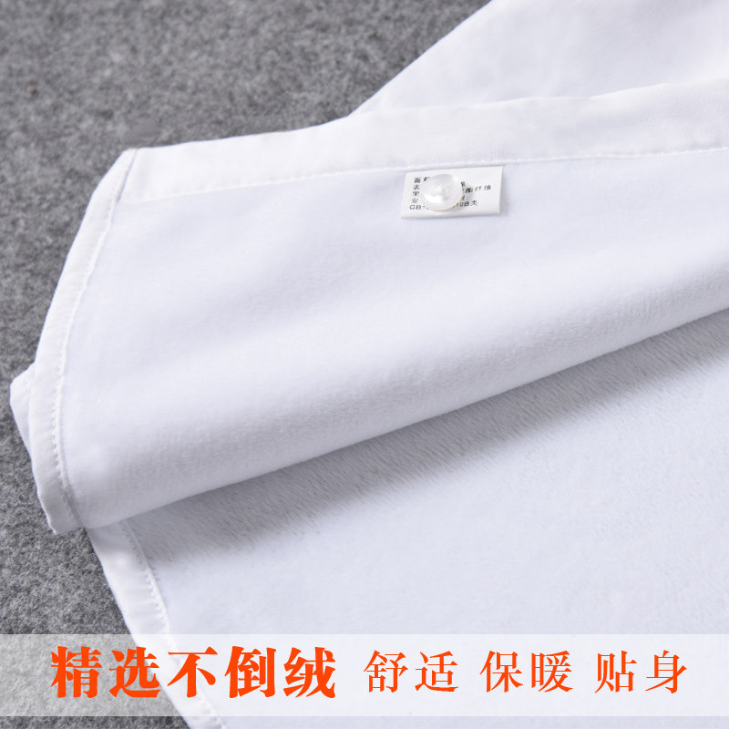 男童白衬衫长袖冬季加绒加厚保暖大童小学生校服儿童白色衬衣
