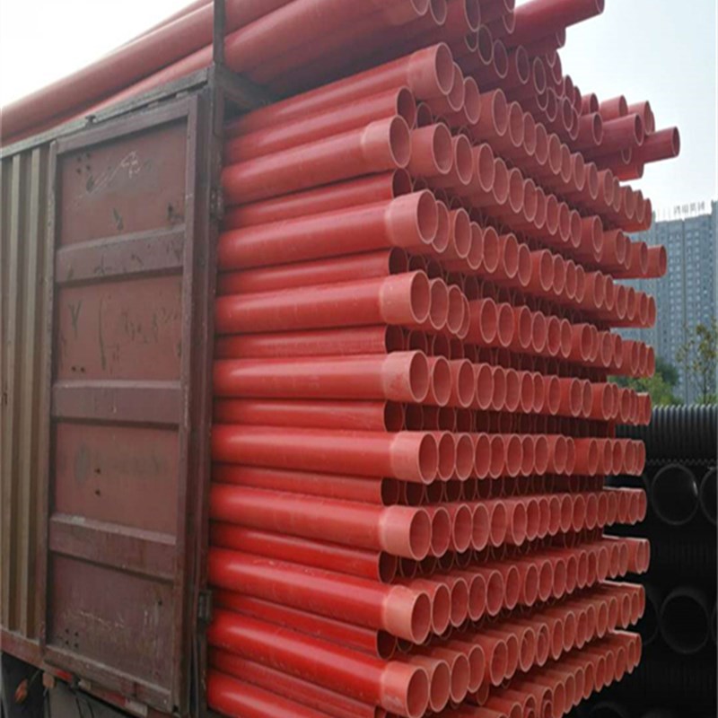 CPVC电力管电缆管穿线管埋地用管枕管卡110橘红色道路施工用管