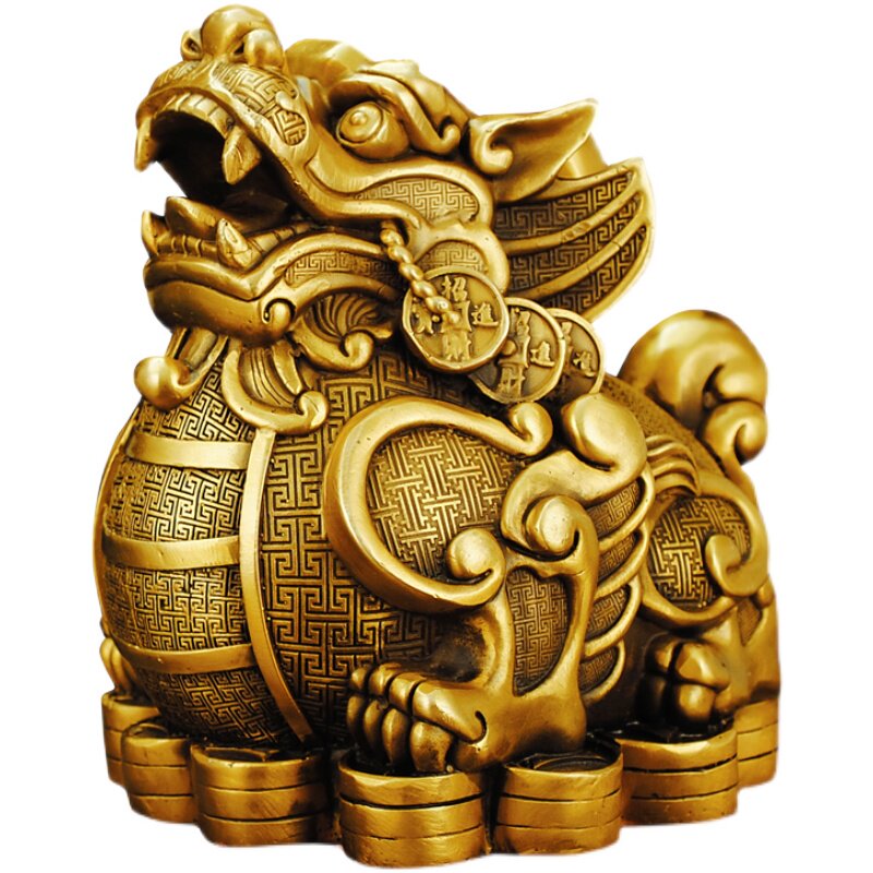 全铜貔貅摆件一对招财公母u貔貅家居办公室装饰品大号坐地生财貔