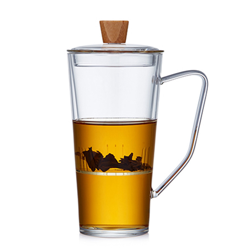 玻璃茶杯茶水分离泡茶杯耐高温办公室家用带把绿茶杯过滤简约杯子