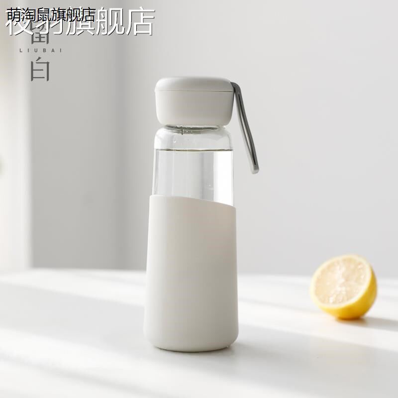新款新款简约透明男女学生便携日用抗摔随手杯可提玻璃水杯随手保
