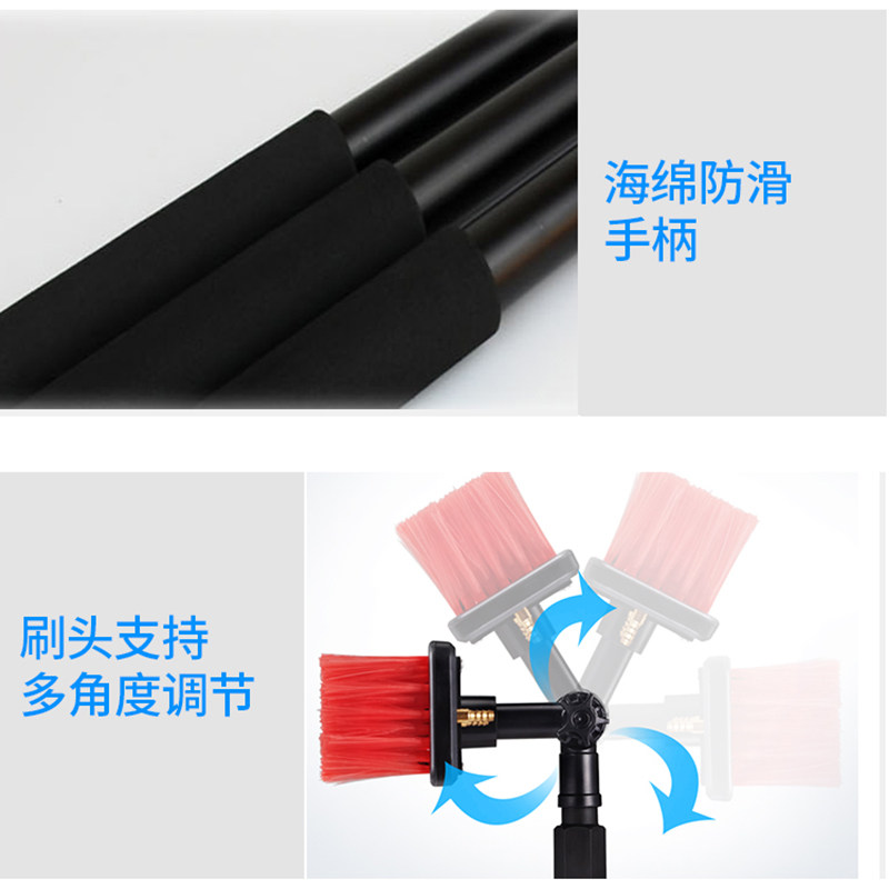 光伏板清洗工具通水擦玻璃伸缩杆加长门头招牌外墙洗车喷水刷神器
