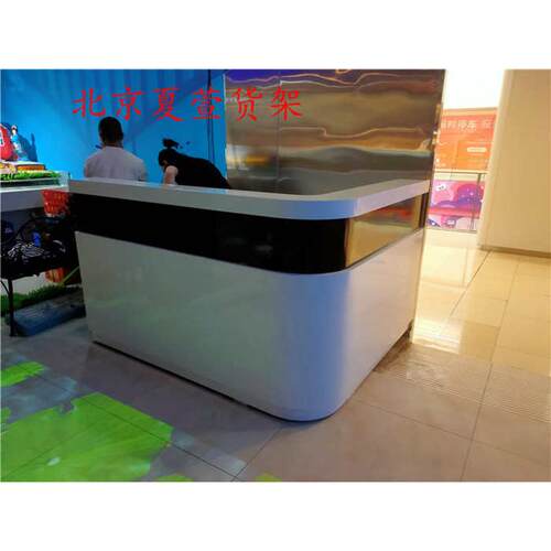 奶茶店收银台柜台 甜品店收款台 饮品店前台 转角弧形水吧台定制