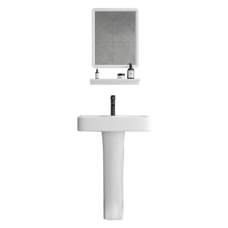 立柱盆洗脸盆一体式陶瓷三角洗手盆小户型落地式迷你转角扇形阳台