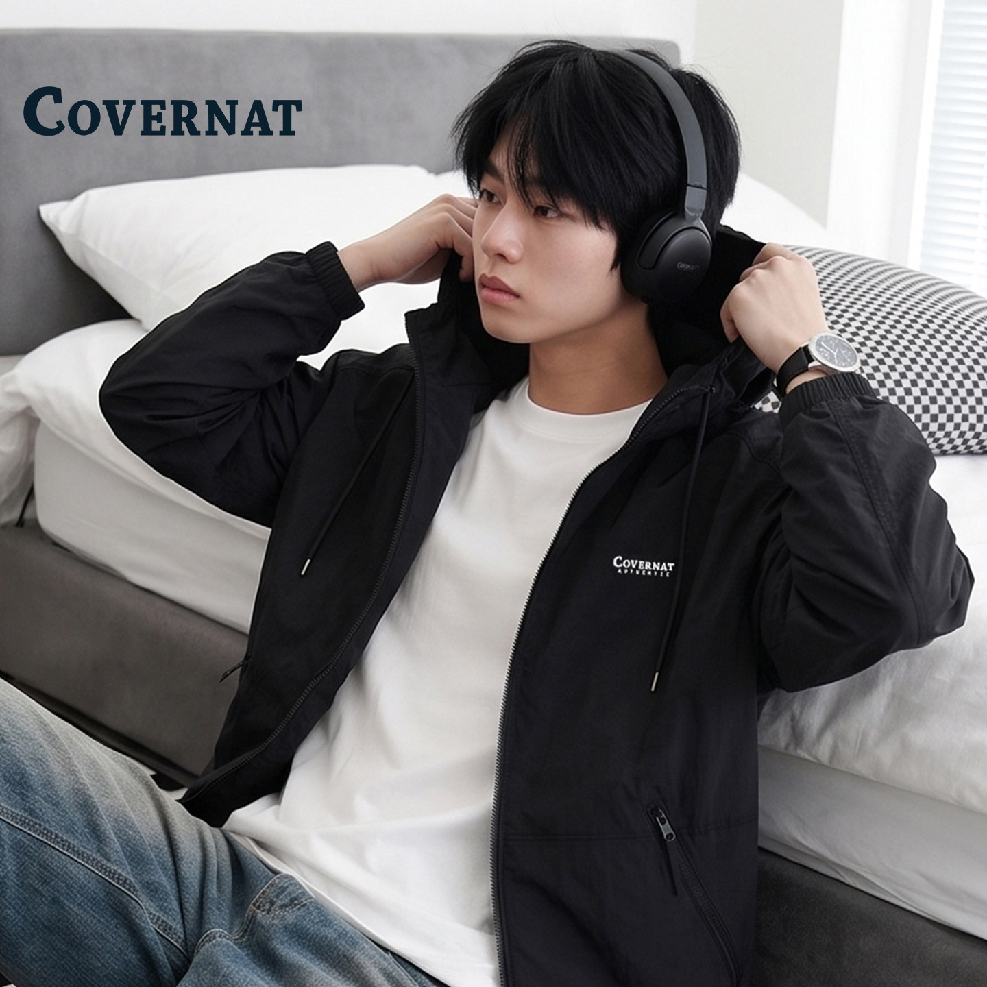 COVERNAT连帽夹克男年轻薄款外套图片