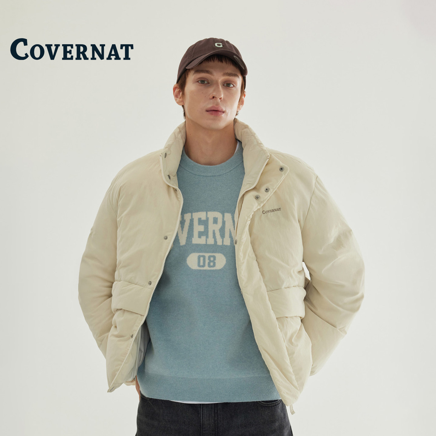 COVERNAT韩国羽绒服冬季短款户外休闲风时尚百搭加厚保暖无帽外套