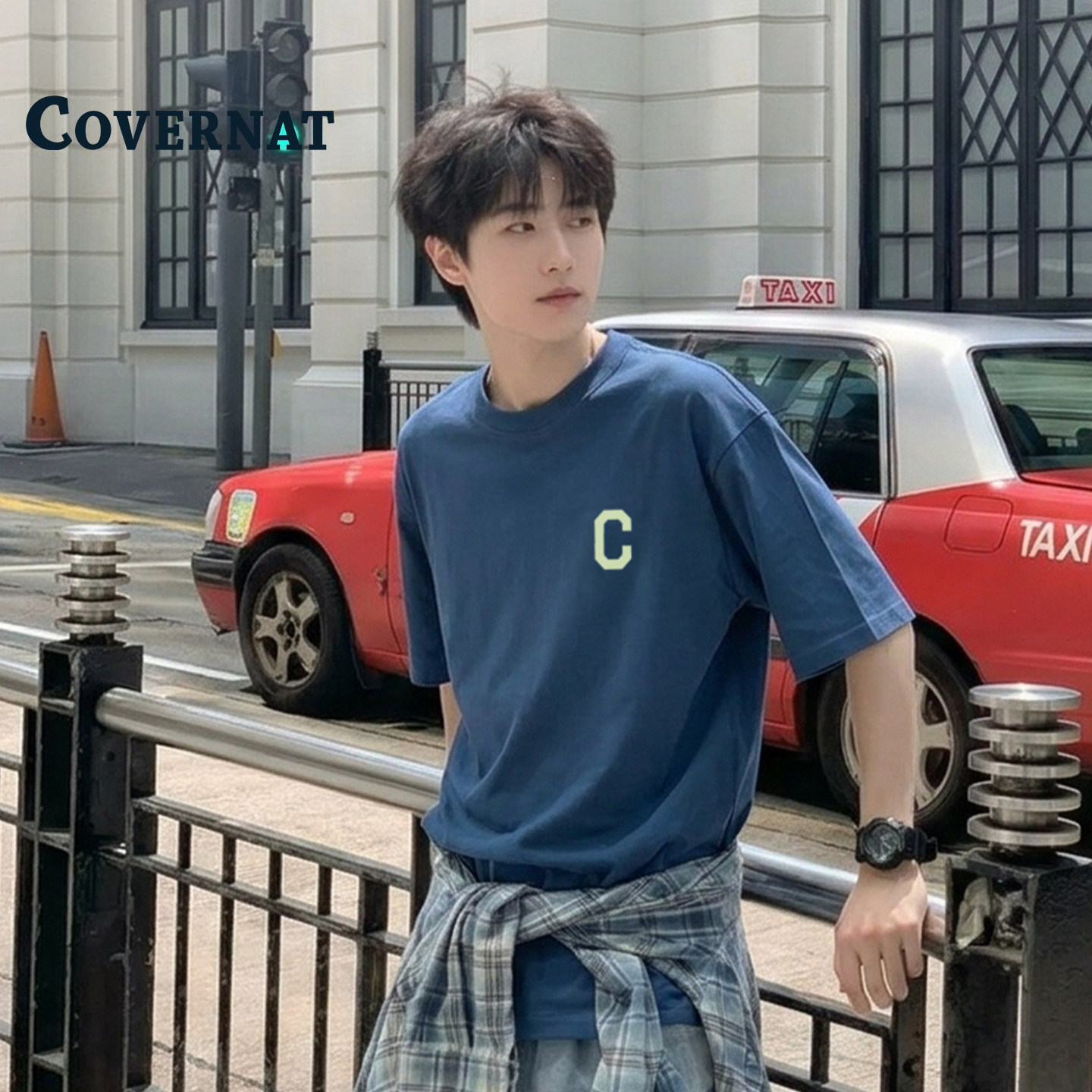 COVERNAT韩国大C短袖T恤2026新款夏季潮牌宽松圆领舒适百搭套头