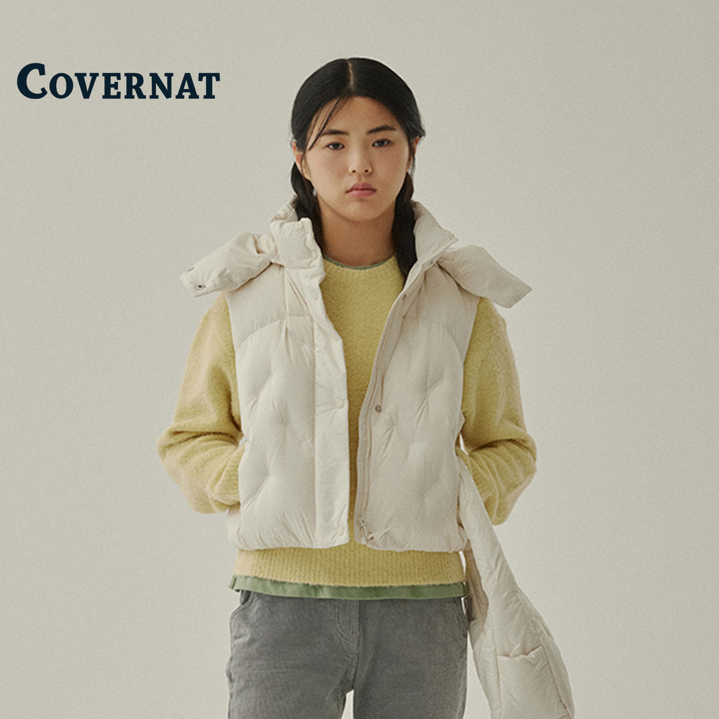 COVERNAT韩国羽绒马甲女2025新款鸭绒保暖运动短外套休闲无袖背心,女装/女士精品,时尚羽绒马夹,淘宝优惠券,粉丝福利购,淘宝优惠卷