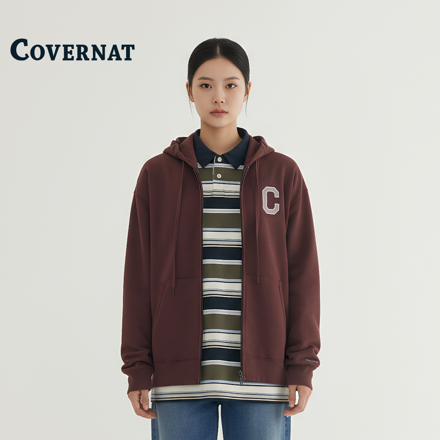 COVERNAT韩国卫衣纯棉外套情侣款