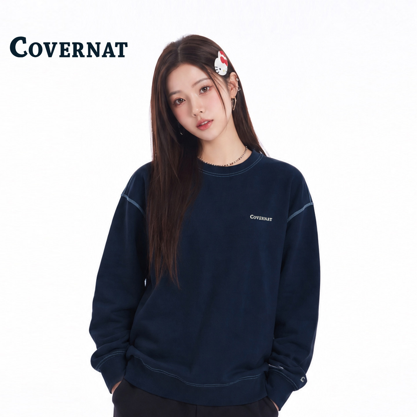 COVERNAT韩国女夏季超火减龄卫衣图片