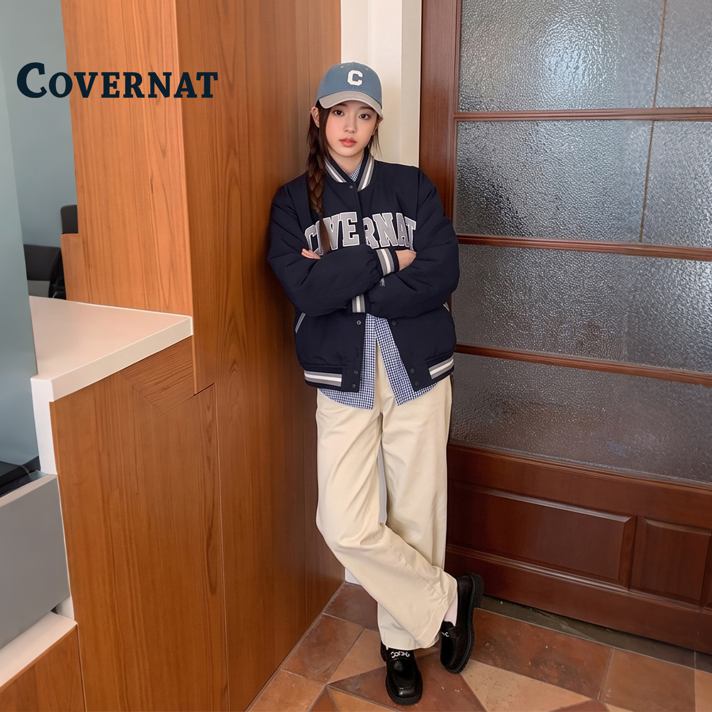 COVERNAT女款美式棒球服外套图片