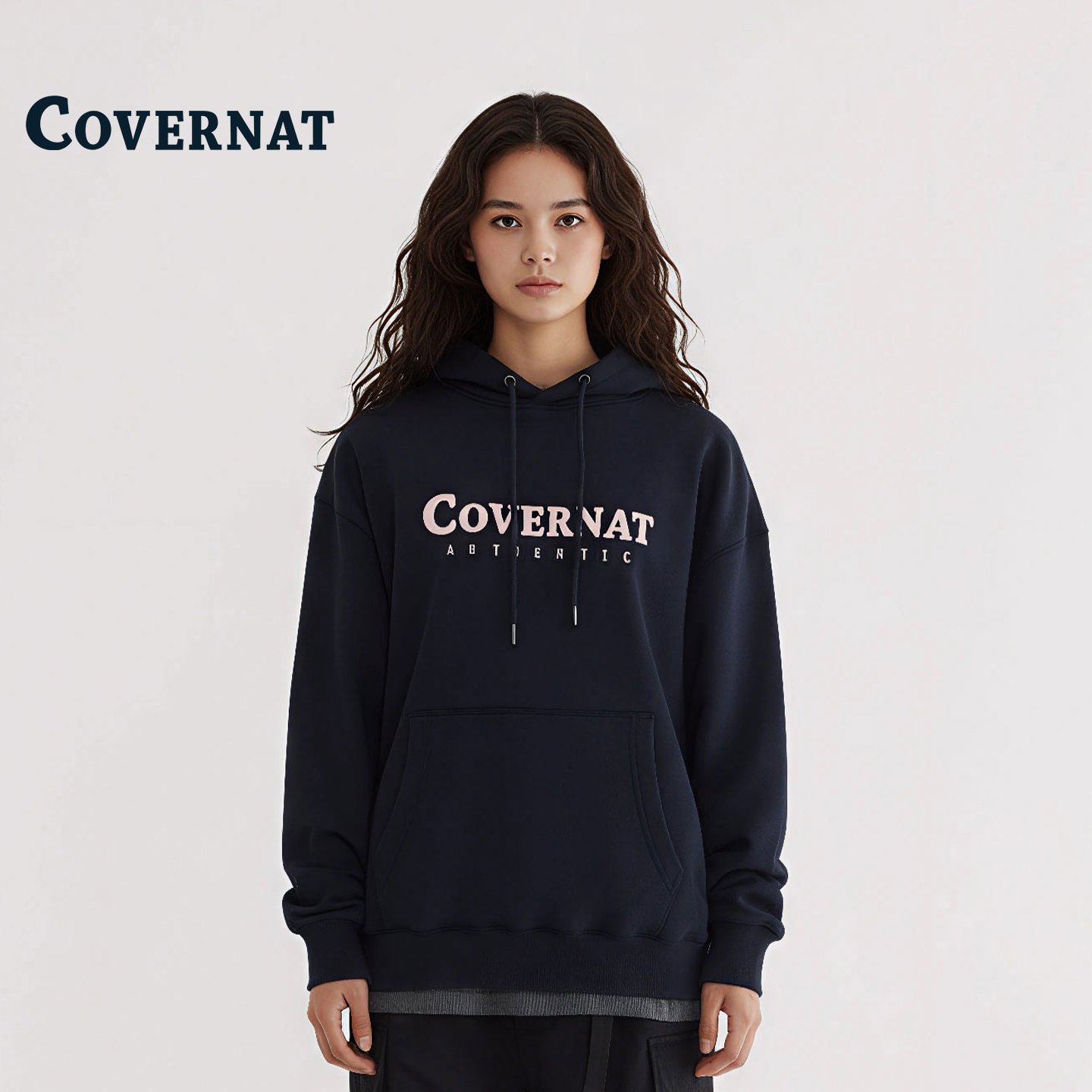 COVERNAT韩国纯棉刺绣logo卫衣