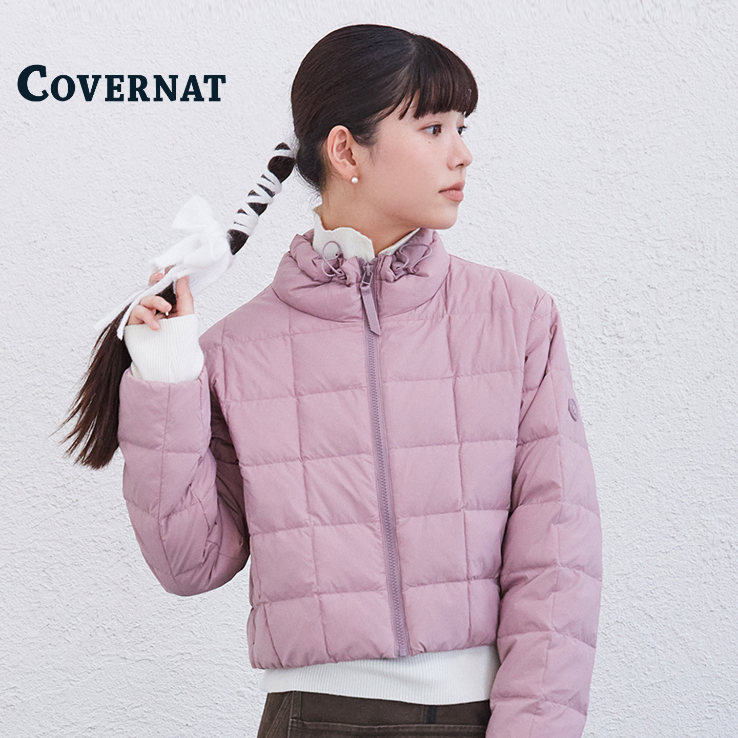 COVERNAT韩国羽绒服女款冬季韩版极简风短款保暖外套立领面包服