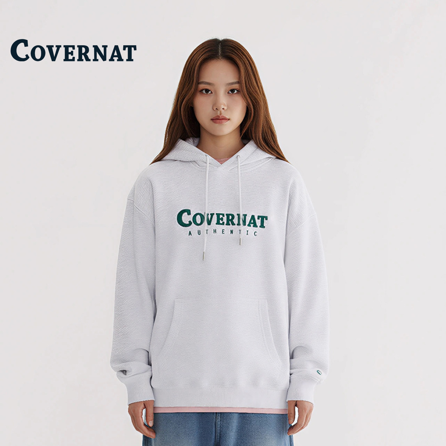 COVERNAT韩国纯棉刺绣logo卫衣