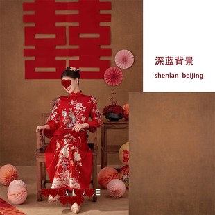 咖啡暖色喜字油画背景布纹理颗粒婚纱写真摄影拍照背景纸打印定制