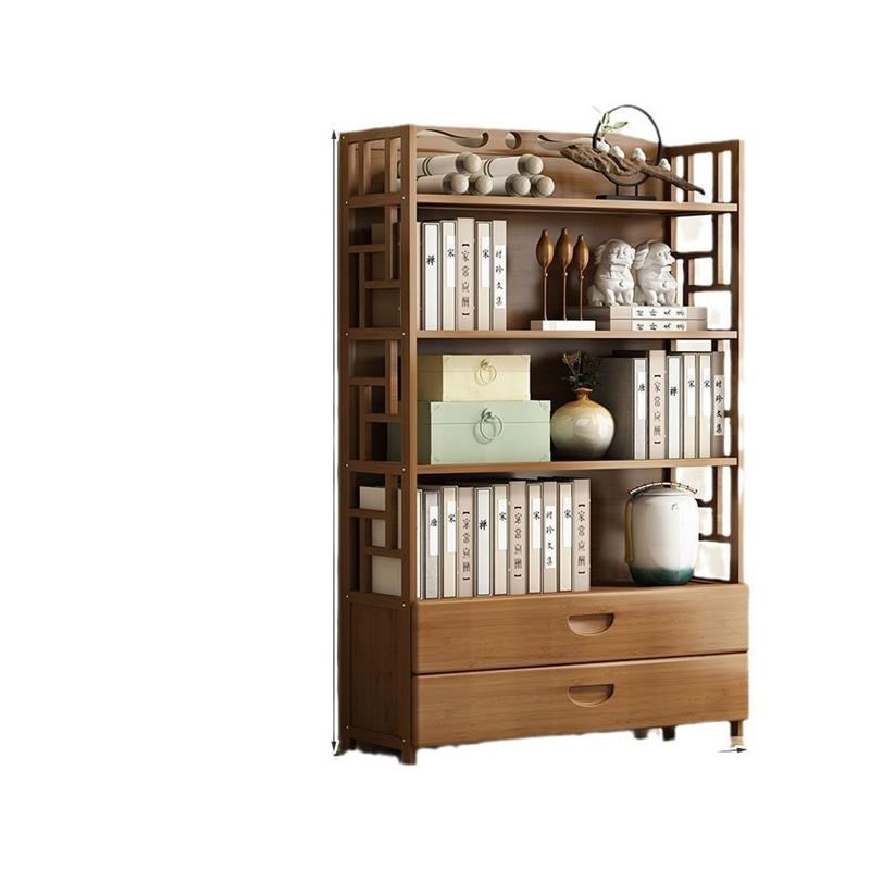 书架家用多功能置物架简易儿童落地多层实木书柜学生收纳架省空间