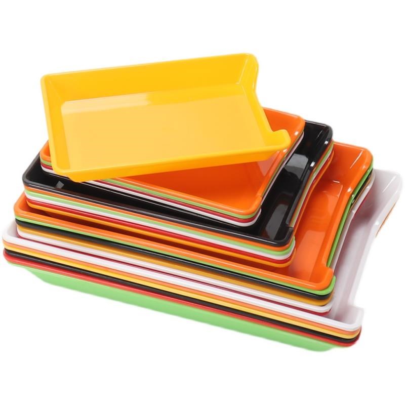 密胺餐具火锅串串盘子塑料长方形烧烤串盘商用选菜托盘展示柜摆盘